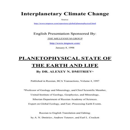 Interplanetary Climate Change - Prof. Dr. Alexey Dmitriev