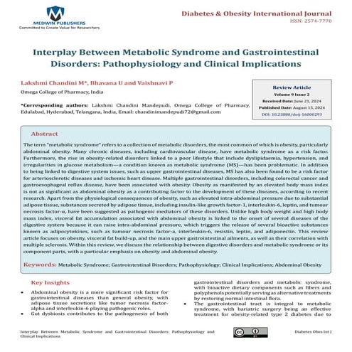 Interplay Between Metabolic Syndrome and Gastrointestinal Disorders: Pathophysiology and Clinical Implications