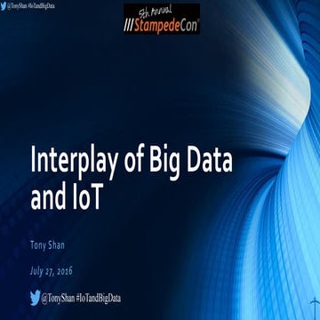 Interplay of Big Data and IoT - StampedeCon 2016