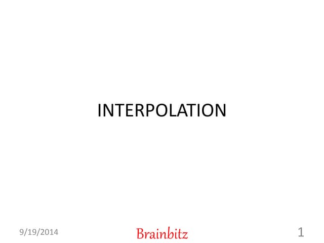 Interpolation and extrapolation