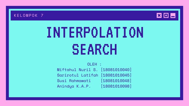 Interpolation search | PPT