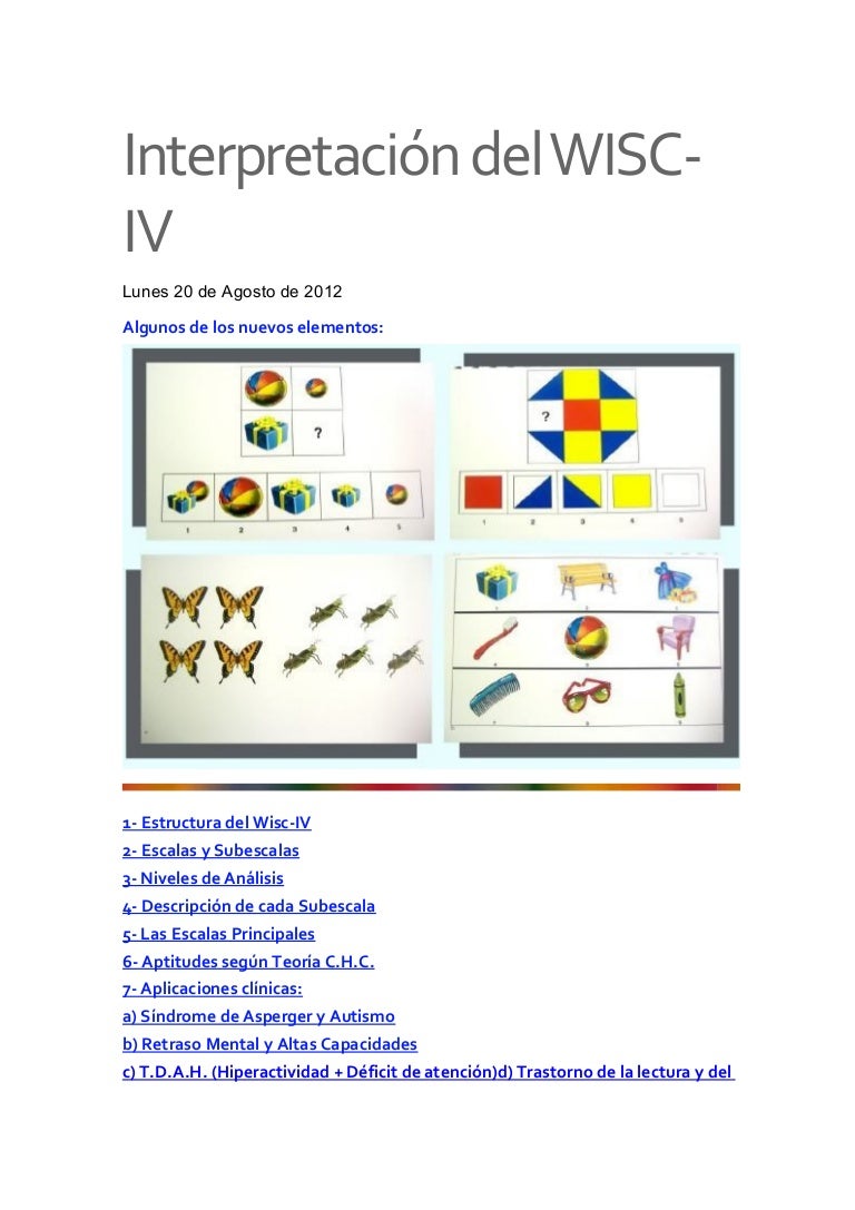 Interpretación del wisc 4