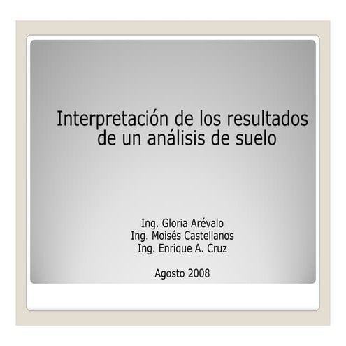 INTERPRETACION resultados de analisis de suelo