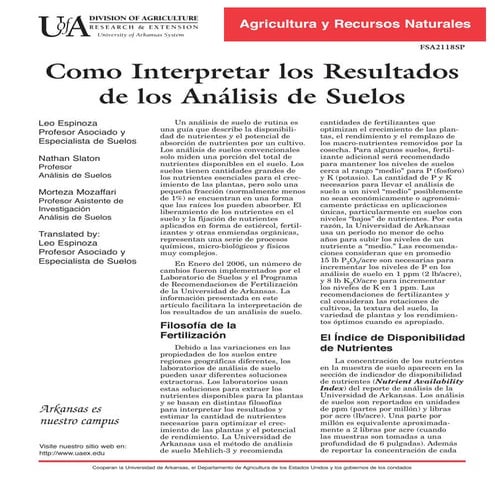 Interpretacion de analisis de suelos