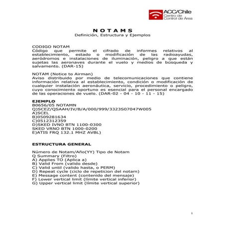 Interpretacion de NOTAM