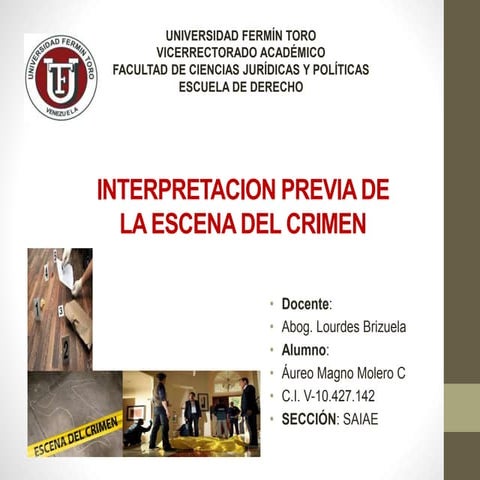 INTERPRETACION PREVIA DE LA ESCENA DEL CRIMEN | PPTX