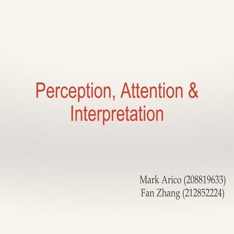 Interpretation attention & perception