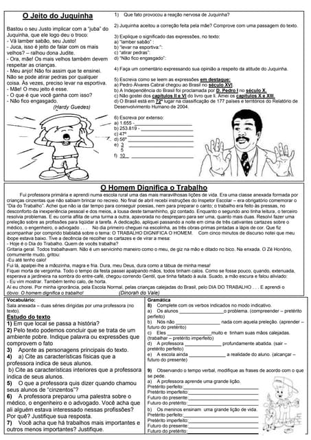 Interpretação de textos fabulas