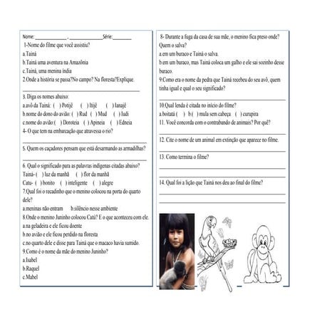 Interpretação do filme tainá