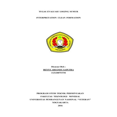 Interpretasi clean formation | DOCX