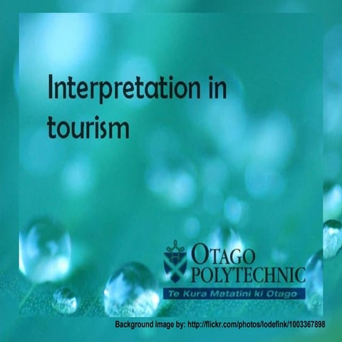 Interpretation in tourism