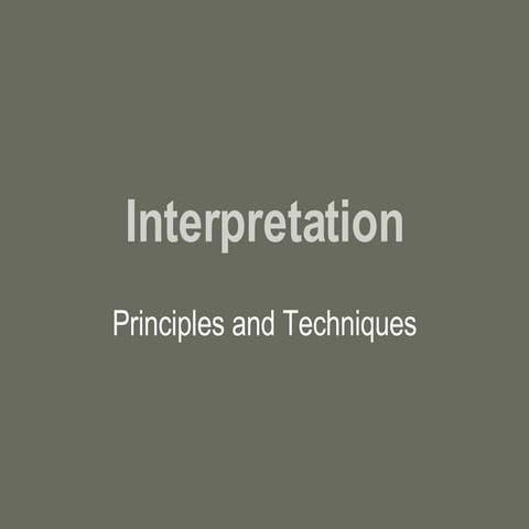 Interpretation Principles And Techniques