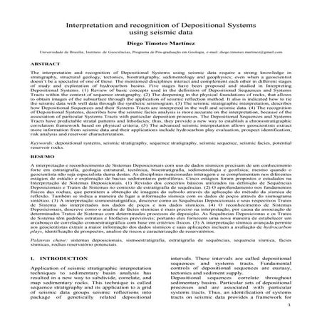 Interpretation and recognition of depositional systems using seismic data