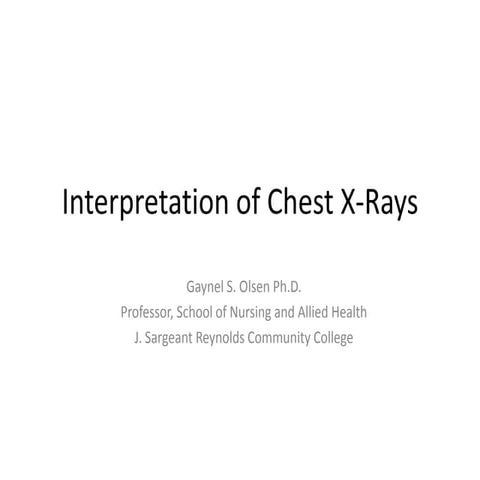 Interpretation Of Chest X Rays