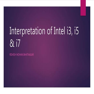 Interpretation of intel i3, i5 and i7   uploaded linkedin