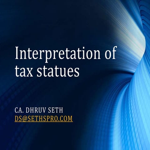 Interpretation of tax statues