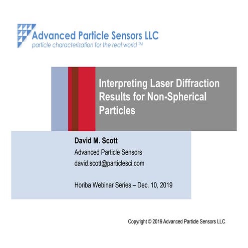 Interpreting Laser Diffraction Results for Non-Spherical Particles