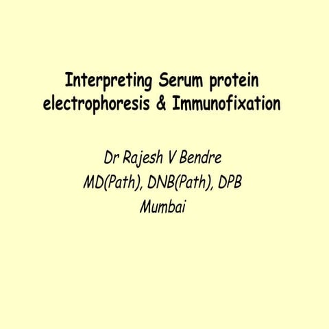 Interpreting serum protein electrophoresis