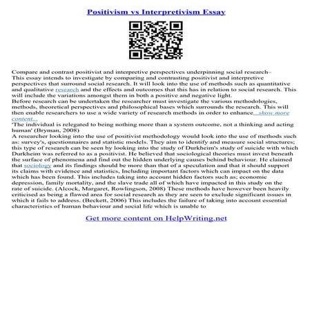 Interpretive Essay Examples | PDF