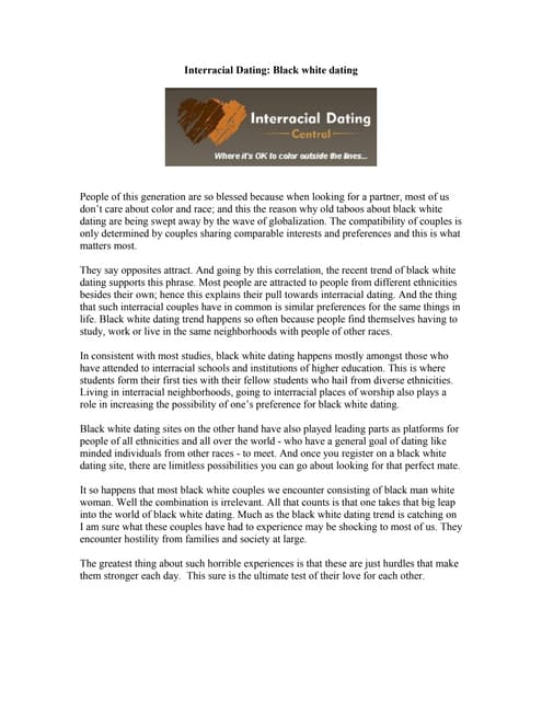 Interracial dating black white dating