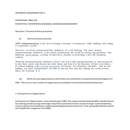 Entrepreneurship Chap 4 | PPT