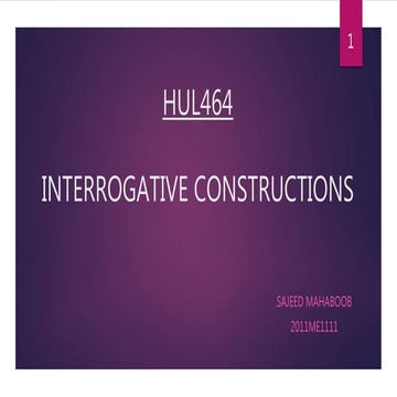 Interrogative constructions