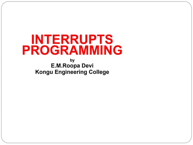 Interrupt in 8051