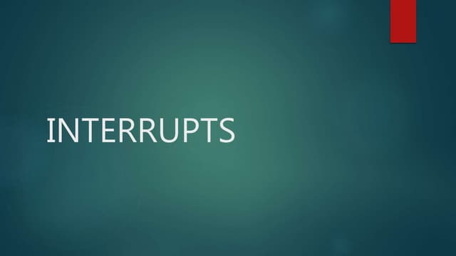 Interrupts of 8085