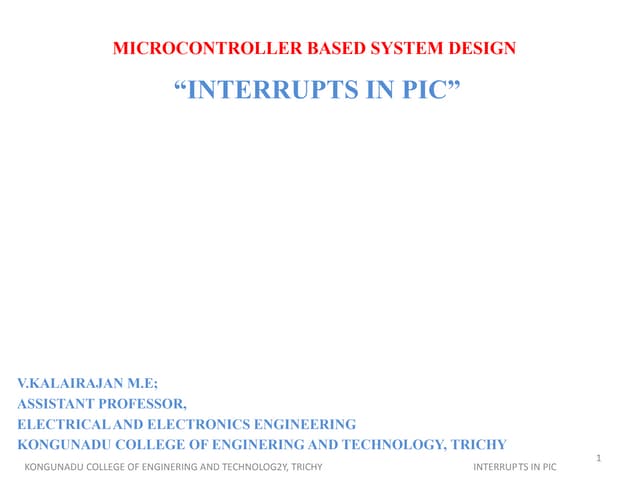 Interrupts in pic
