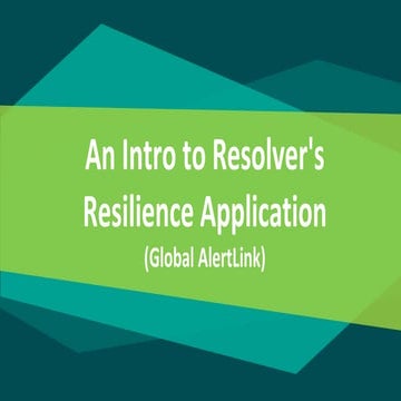 An Intro to Resolver's Resilience Application