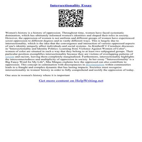 Intersectionality Essay