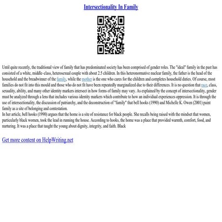 Intersectionality In Family