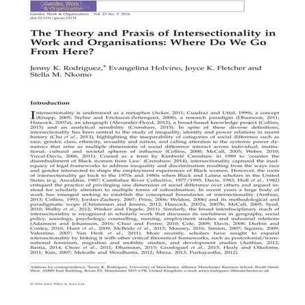 Intersectionality in Organizations