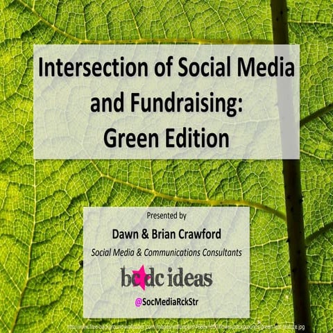 Intersection between social media and fundraising green edition