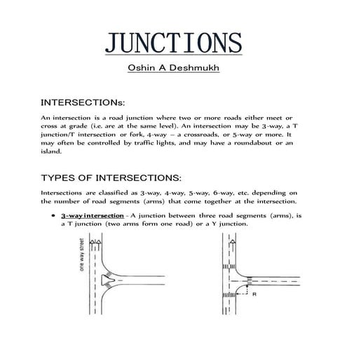 Road Junctions and Intersections