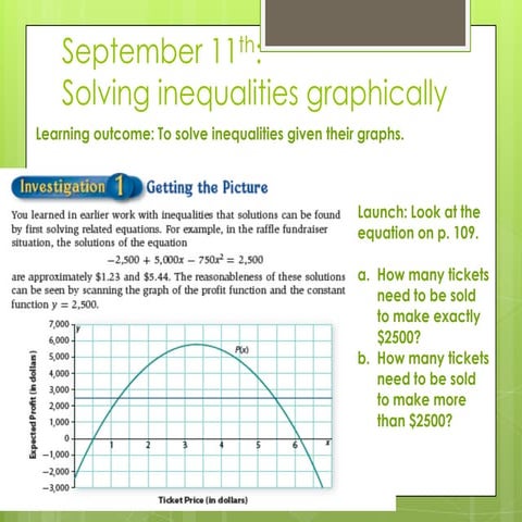 Intersections and inequalities day 2 | PPTX