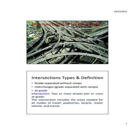 Intersections & Interchanges ( Highway Engineering Dr. Sherif El-Badawy )