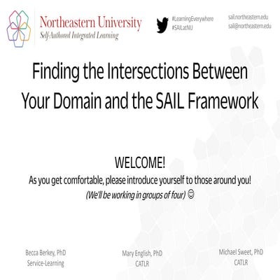 Intersections Between Your Domain and SAIL - May 1, 2018 "Learning Everywhere...