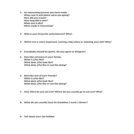 Oral exam questions | DOC