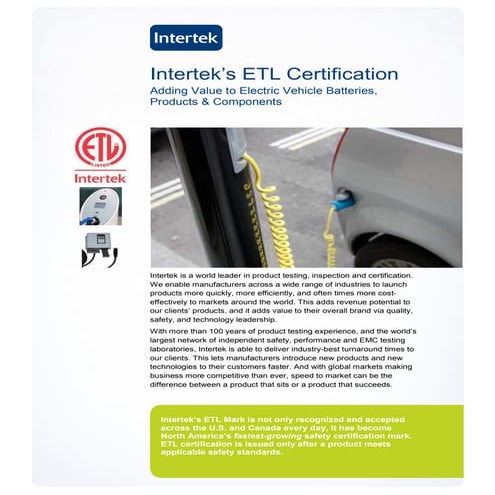 Intertek’s etl certification | PDF