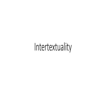 Intertextuality assignment | PPTX