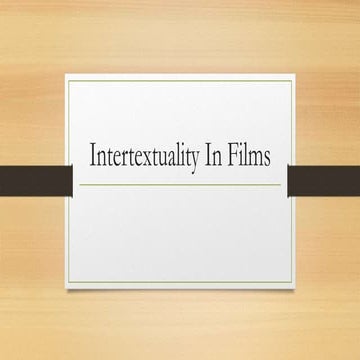 Intertextuality in films