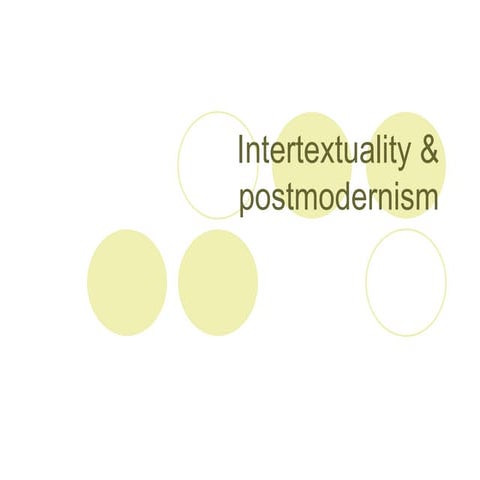 Intertextuality & postmodernism