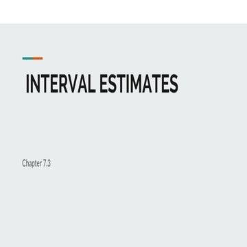 Interval estimates