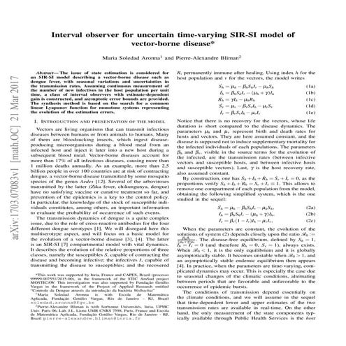 Interval observer for uncertain time-varying SIR-SI model of vector-borne dis...