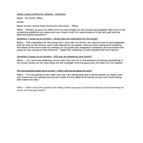 Interview Script | PDF