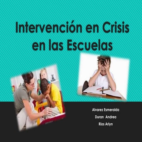 Intervención en crisis en las escuelas