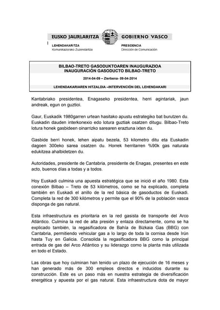 Discurso del lehendakari - Inaugura...