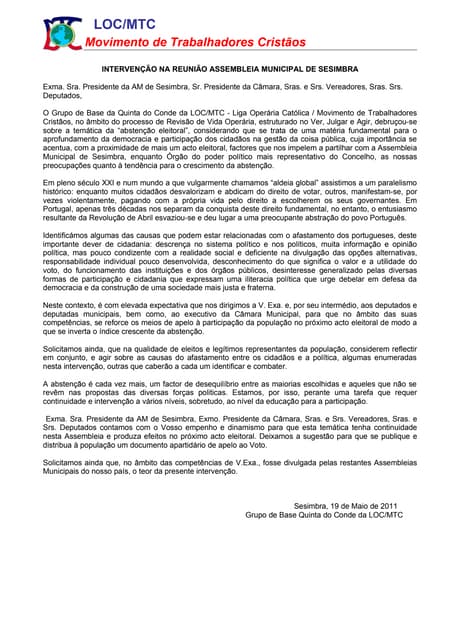 Intervenção gb loc na am