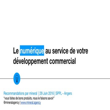 Mineral pour FoodLoire : le numérique au service de votre développement com...